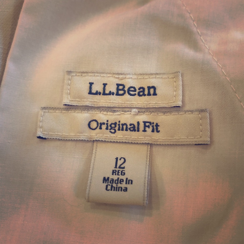 LL bean khaki pants.